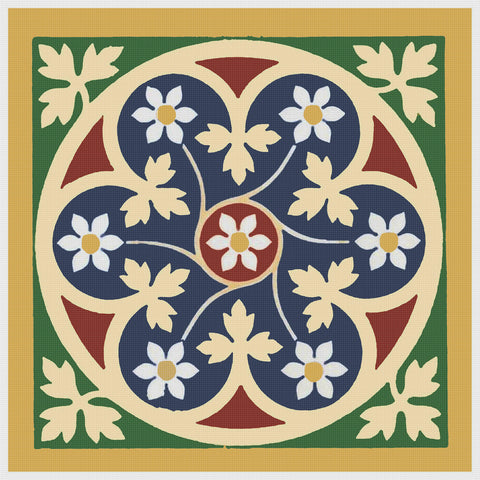 AWN Pugin's Geometric Tile #13 Orenco Originals Counted Cross Stitch Pattern DIGITAL DOWNLOAD