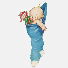 Kewpie in a  Christmas Stocking by Rose O'Neill Counted Cross Stitch Pattern