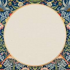 Frame To Stitch Wm. Morris Strawberry Thief Square Counted Cross Stitch Chart Pattern