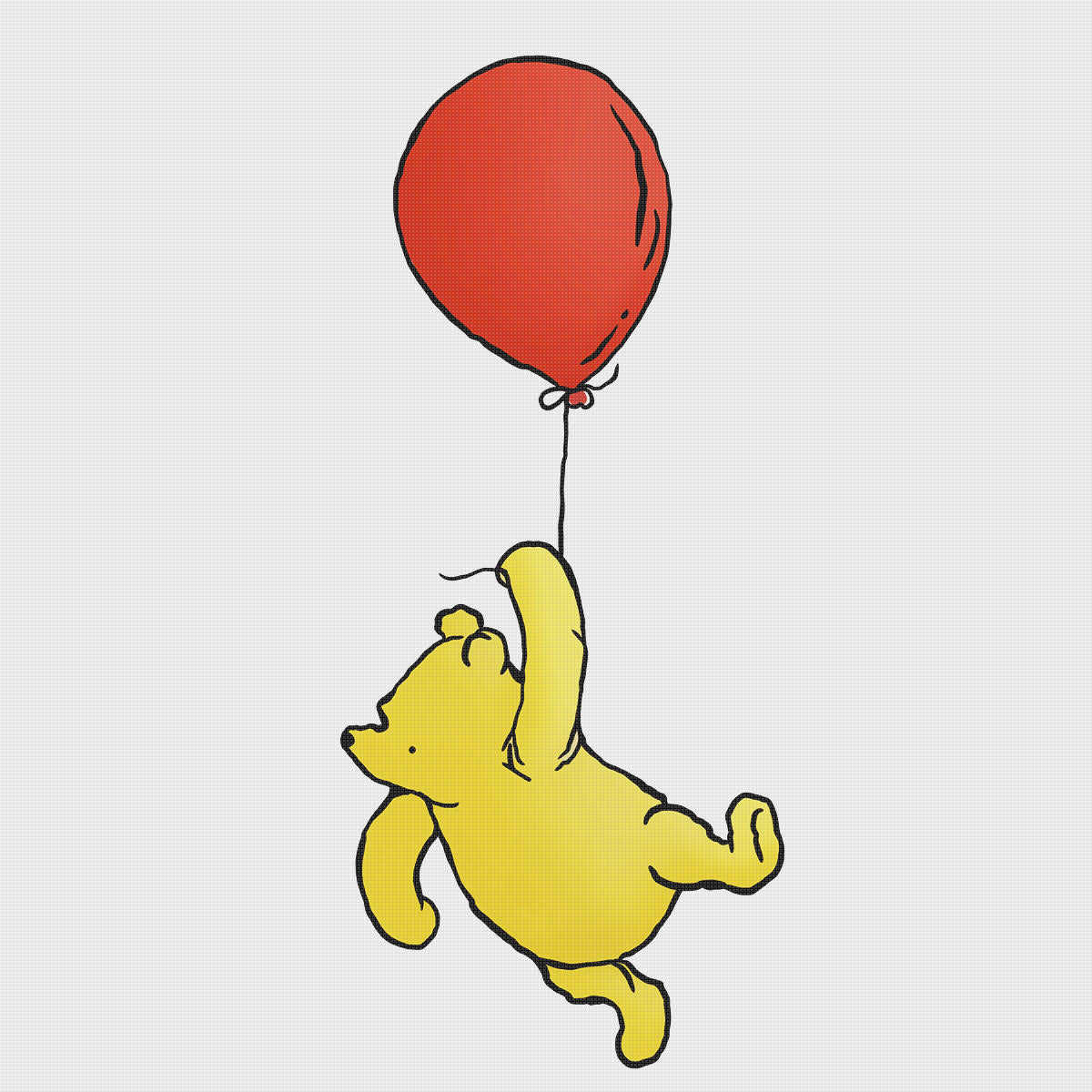 Pooh On A Balloon Ride From Winnie The Pooh Counted Cross Stitch Patte 