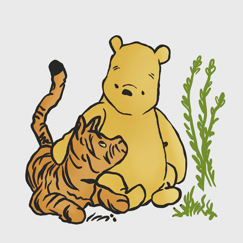 Pooh and Tigger Play from Winnie The Pooh Counted Cross Stitch Pattern