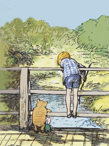 Christopher Robin Piglet and Pooh Bear Fishing Counted Cross Stitch Pattern DIGITAL DOWNLOAD