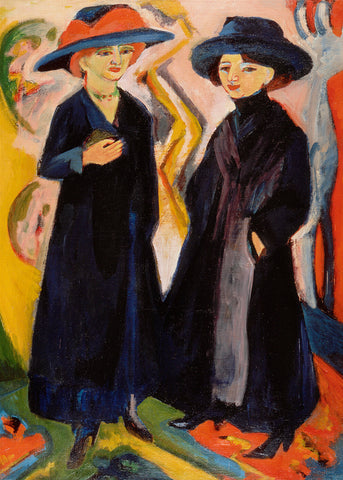 Two Women by Ernst Ludwig Kirchner Counted Cross Stitch Pattern