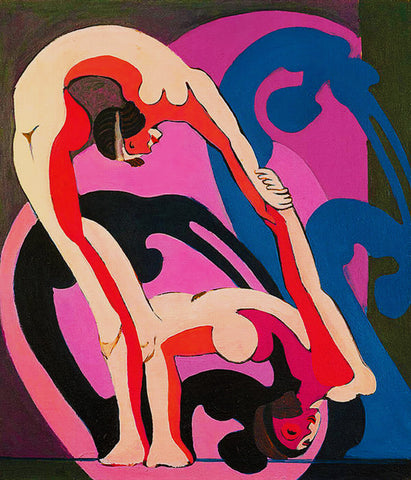 Two Acrobats by Ernst Ludwig Kirchner Counted Cross Stitch Pattern