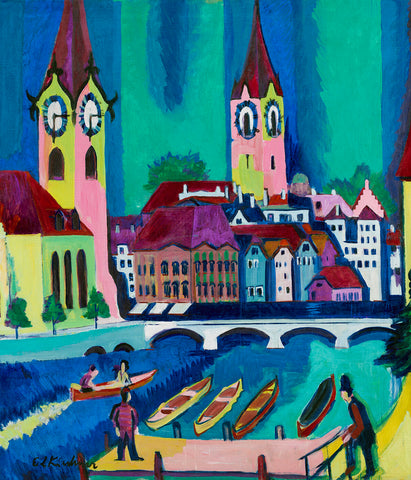 Boating in Zurich by Ernst Ludwig Kirchner Counted Cross Stitch Pattern