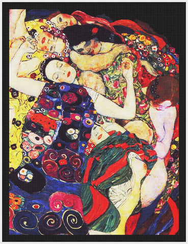 The Virgin detail of DEATH and LIFE by Symbolist Gustav Klimt Counted Cross Stitch Pattern DIGITAL DOWNLOAD