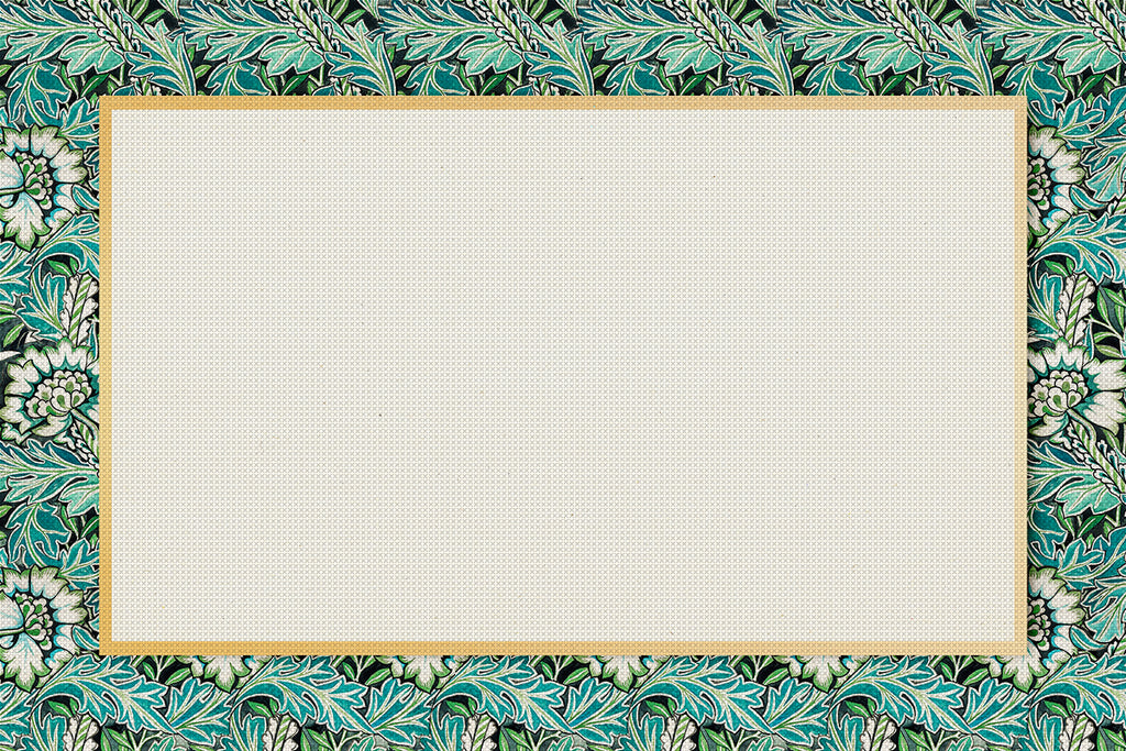 Frame To Stitch Wm. Morris Green and Blue Floral Counted Cross Stitch Chart Pattern