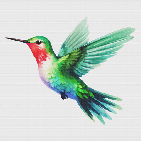 Hummingbird In Flight Counted Cross Stitch Pattern DIGITAL DOWNLOAD