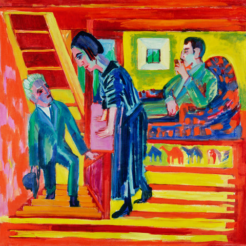 The Visit by Ernst Ludwig Kirchner Counted Cross Stitch Pattern