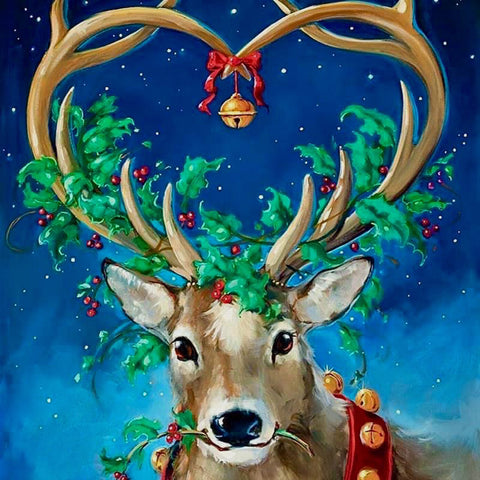 The Christmas Reindeer  Counted Cross Stitch Pattern