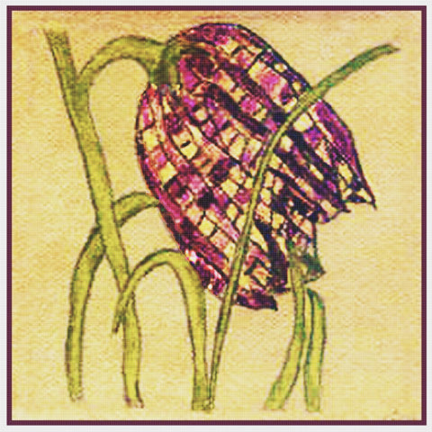 Fritillaria Detail Inspired by Charles Rennie Mackintosh Counted Cross Stitch Pattern