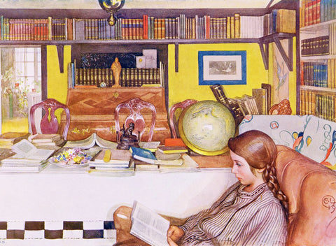 In The Library inspired by Swedish Carl Larsson  Counted Cross Stitch Pattern