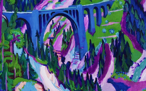 The Bridge at Weissen by Ernst Ludwig Kirchner Counted Cross Stitch Pattern