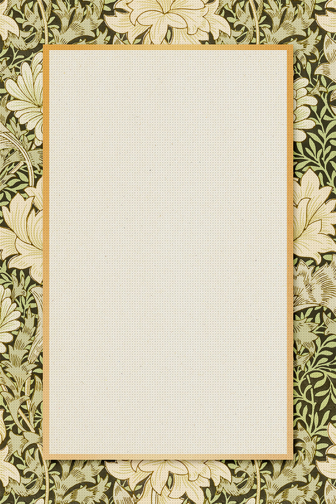 Frame To Stitch Wm. Morris Green and White Floral Counted Cross Stitch Chart Pattern