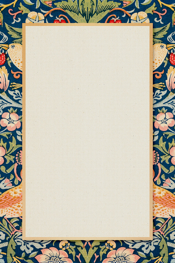 Frame To Stitch Wm. Morris Strawberry Thief Counted Cross Stitch Chart Pattern