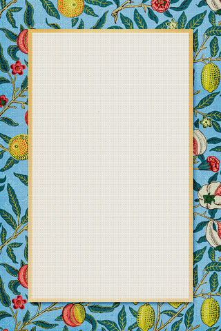 Frame To Stitch Wm. Morris Fruit on Blue Counted Cross Stitch Chart Pattern