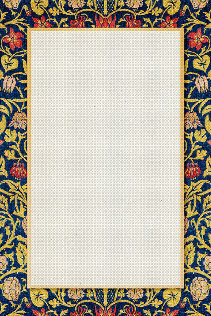 Frame To Stitch Wm. Morris Dark Floral Counted Cross Stitch Chart Pattern