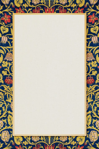 Frame To Stitch Wm. Morris Dark Floral Counted Cross Stitch Chart Pattern