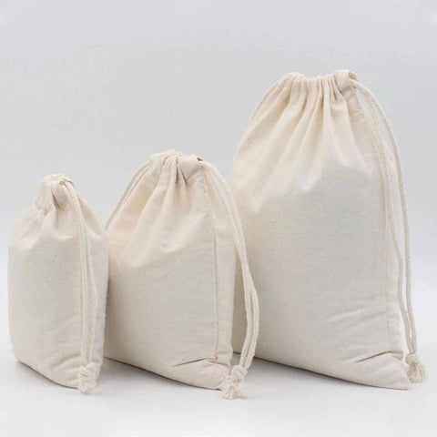 100% Cotton Canvas Value Drawstring Pouch-6 by 9 inches