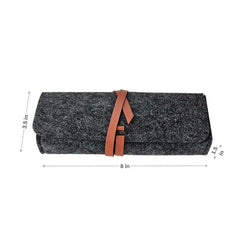 Felt Storage Case Pouch Stylish Dark Grey by Meori