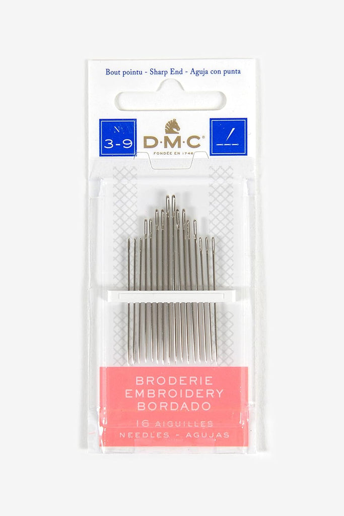 DMC Embroidery Needles- Sizes 3/9 Embroidery-12 needles per pack