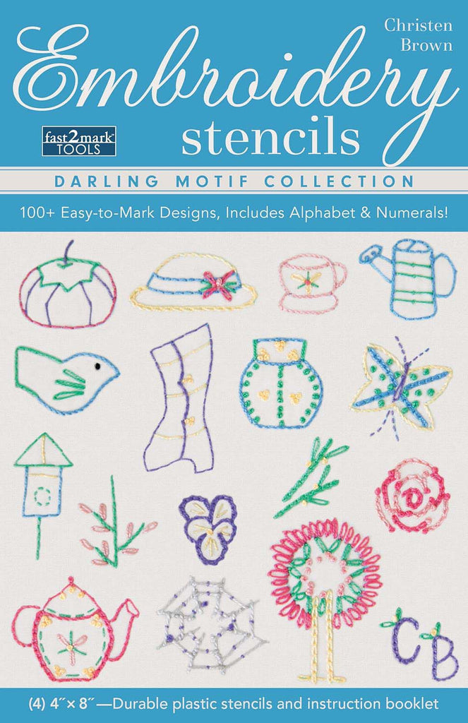 Embroidery Stencils Darling Motif Collection 100+ Easy-to-Mark Designs, Includes Alphabet & Numerals!