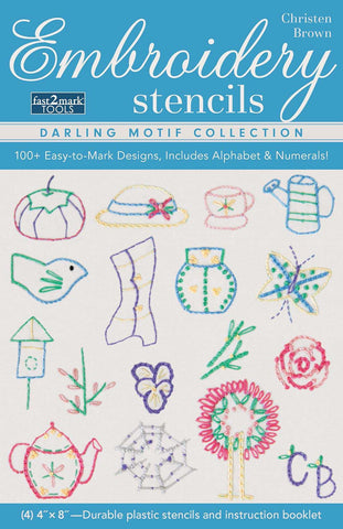 Embroidery Stencils Darling Motif Collection 100+ Easy-to-Mark Designs, Includes Alphabet & Numerals!