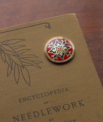 Byzantine Justina Enamel Needleminder or Pin by Avlea Folk Embroidery