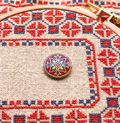 Byzantine Justina Enamel Needleminder or Pin by Avlea Folk Embroidery