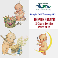 Kewpie Doll Deluxe Treasury # 1-Three Counted Cross Stitch Patterns Charts BONUS: 3 charts for the price of 2!