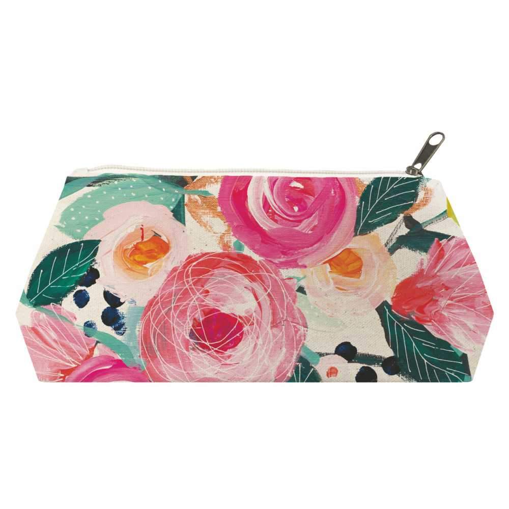 La Belle Rose Canvas Medium Organizer Bag by Contemporary Artist Carrie Schmitt