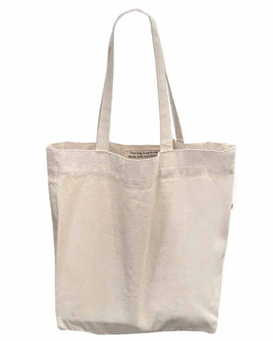 100 % Cotton Large Recycled Canvas Tote Bag W/Full Gusset