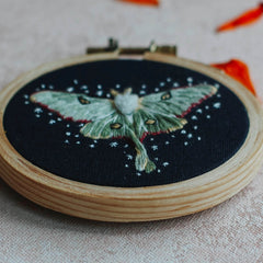 Luna Moth Embroidery Kit By Harvest Goods Co.