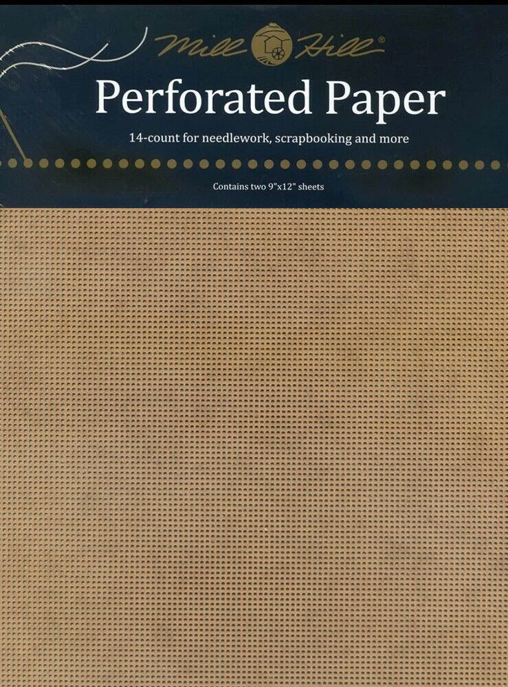 Mocha MILL HILL PERFORATED PAPER Two 9"x12" sheets-14 Count