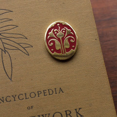 Byzantine Rhodora Enamel Needleminder or Pin by Avlea Folk Embroidery