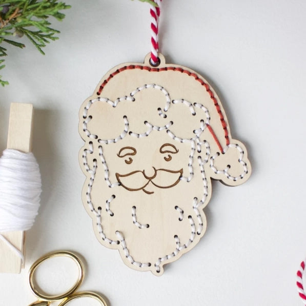 Christmas Ornament Kit, Embroidery Ornament DIY, Festive ornament