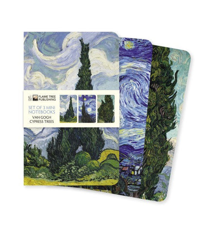 Vincent Van Gogh Cypresses Set of 3 Mini Notebooks