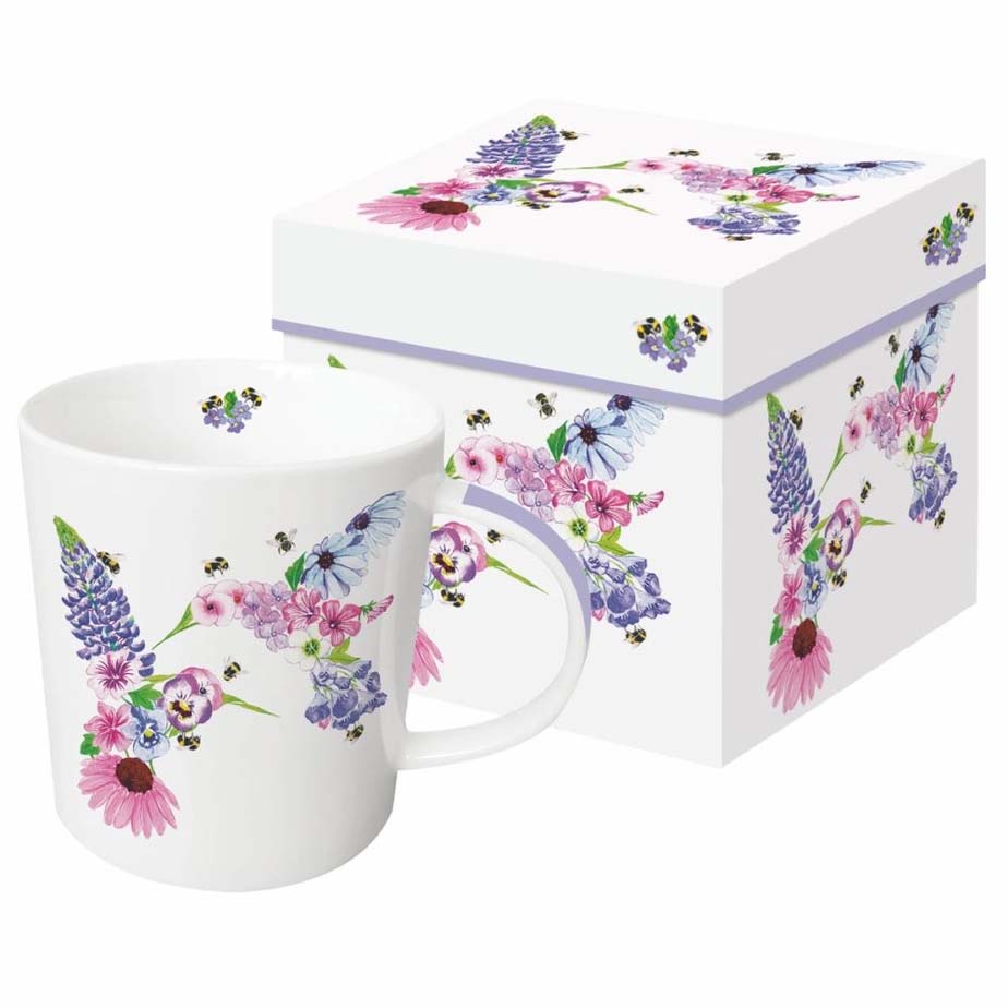 Hummingbird Fleurettes Gift-Boxed Contemporary Mug Designed by Namrata Deshpande from PPD