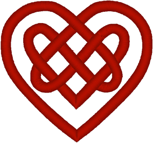 Celtic Knot Heart in Red Counted Cross Stitch Pattern DIGITAL DOWNLOAD