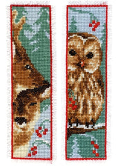 Deer & Owl Bookmark Set of 2 Bookmarks by Vervaco Counted Cross Stitch Kit 2.5"X8" 2/Pkg