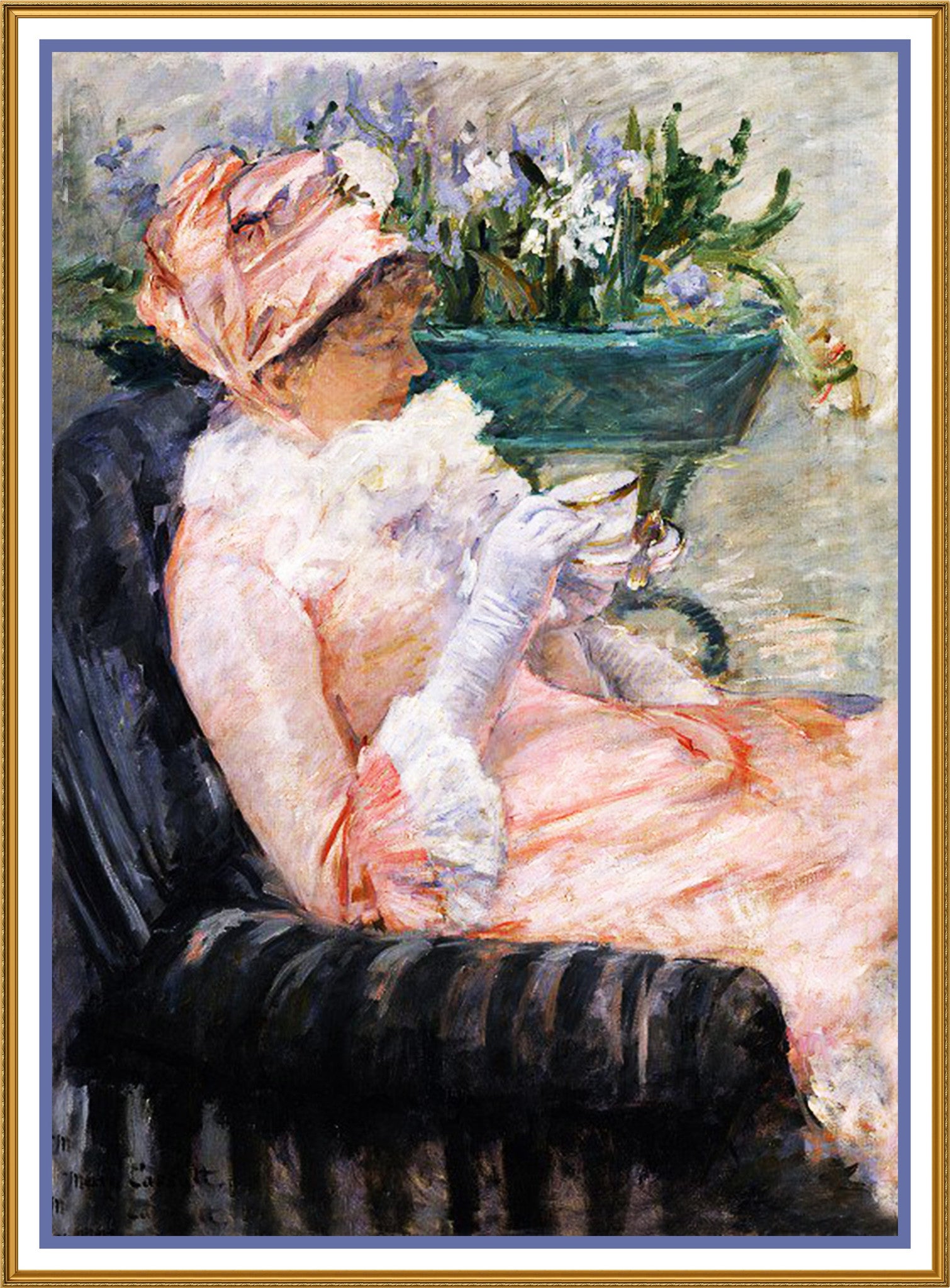 Enjoying a Cup of Tea by American Impressionist Artist Mary Cassatt Co ...