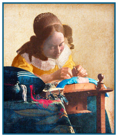 Petit Point Needlepoint, the Lacemaker, Only Background to Finish, 5.5  Square, 22 Count, Jan Vermeer Painting, Fine Arts Heritage Society -   Norway