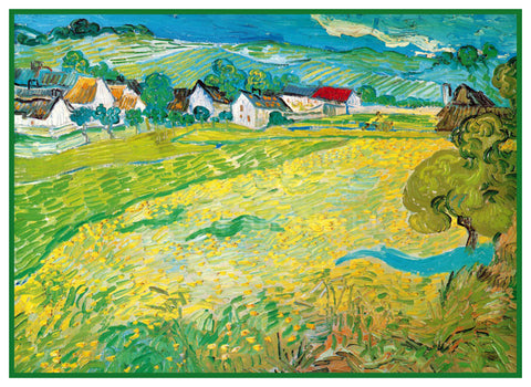 Sunny French Meadow in Arles by Vincent Van Gogh Counted Cross Stitch Pattern