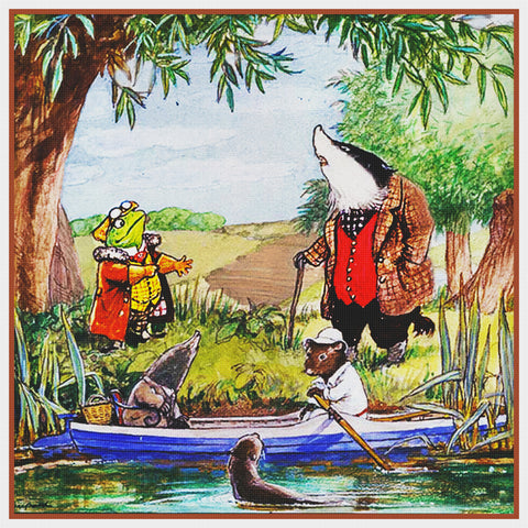 Ratty Mole Badger Toad Characters Wind in Willows Counted Cross Stitch ...