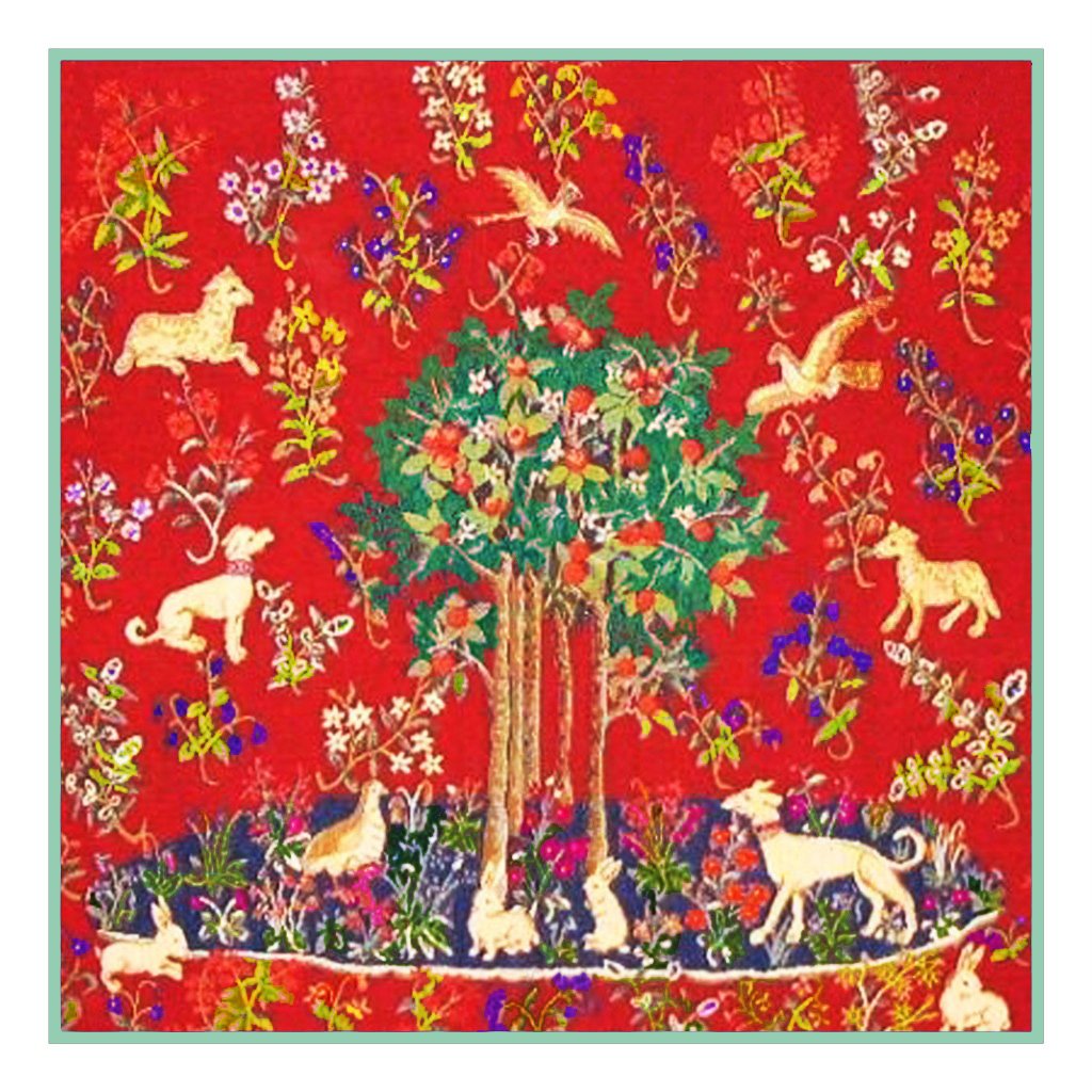Tree of Life with Animals Detail from the Lady and The Unicorn Tapestr ...