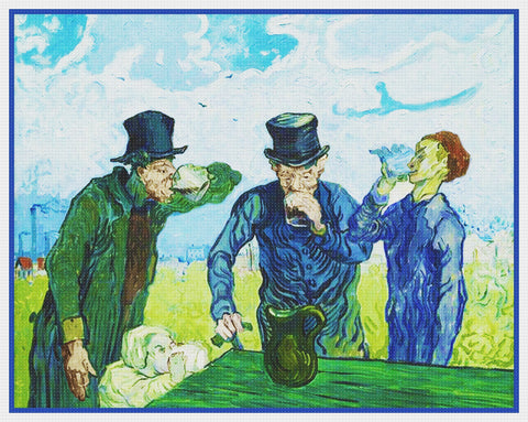 The Drinkers by Vincent Van Gogh Counted Cross Stitch Pattern DIGITAL DOWNLOAD