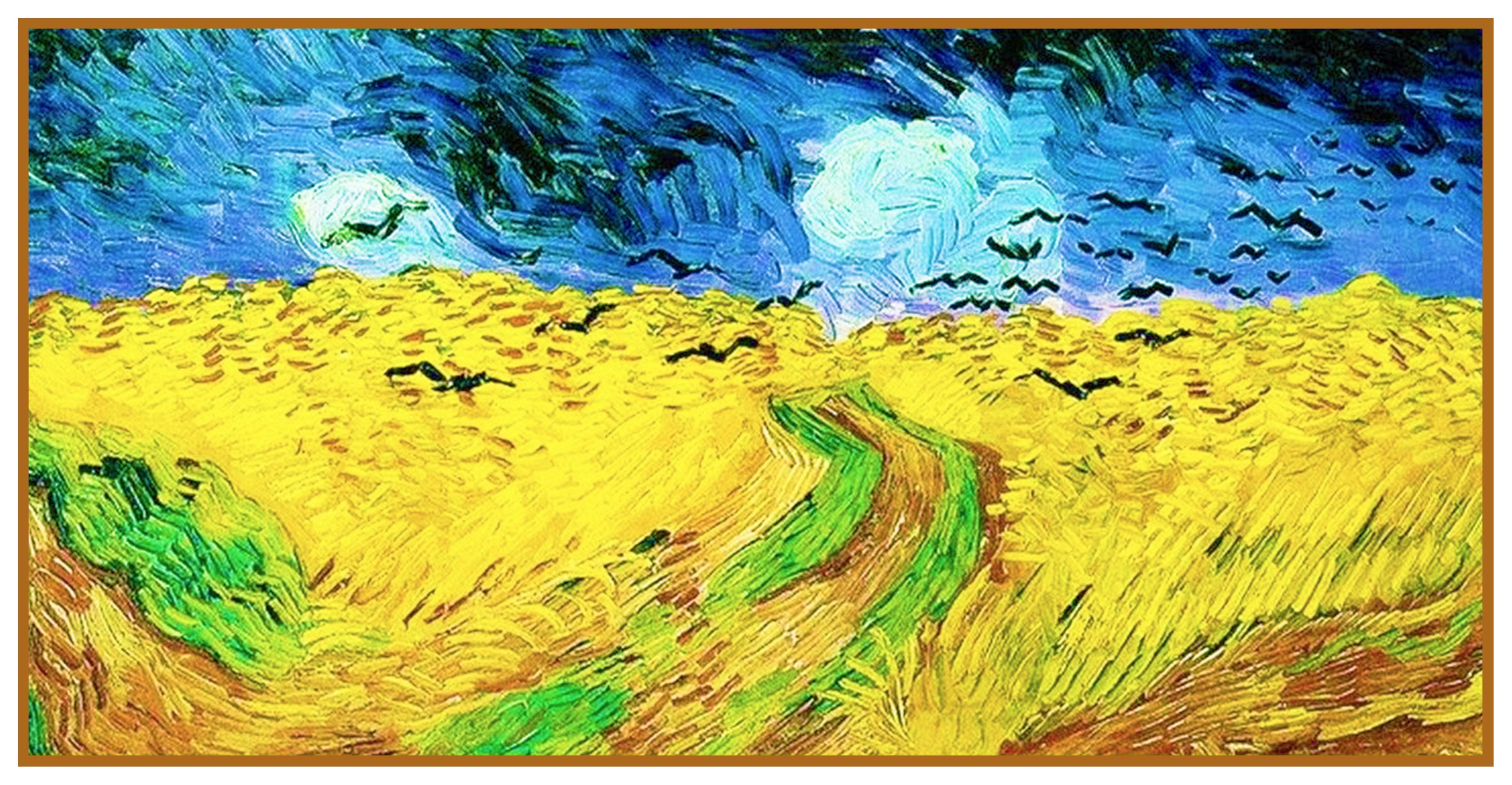 Wheat Field with Crows inspired by Impressionist Vincent Van