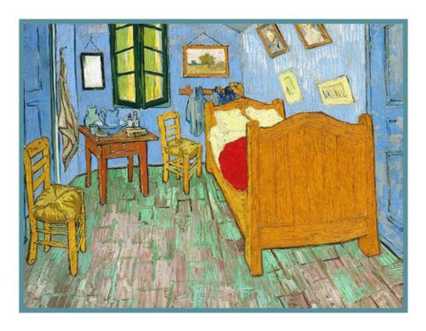 The Bedroom inspired by Impressionist Vincent Van Gogh's Painting Counted Cross Stitch Pattern