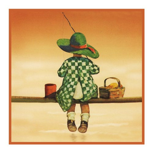 Young Girl Fishing By Jessie Willcox Smith Counted Cross Stitch