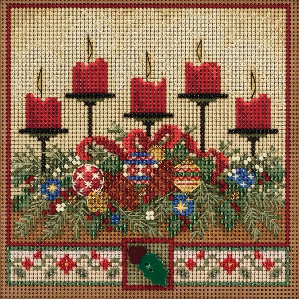 Mill Hill Snow Day Winter Buttons and Beads Counted Cross Stitch Kit 5 by  5in for sale online